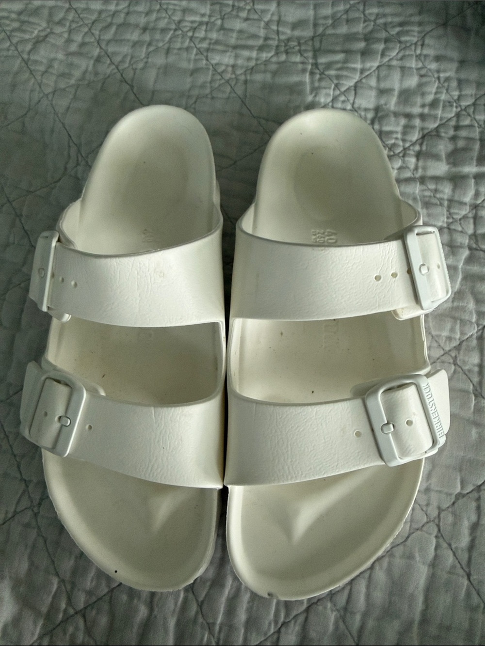 White Birkenstock Slide Sandals